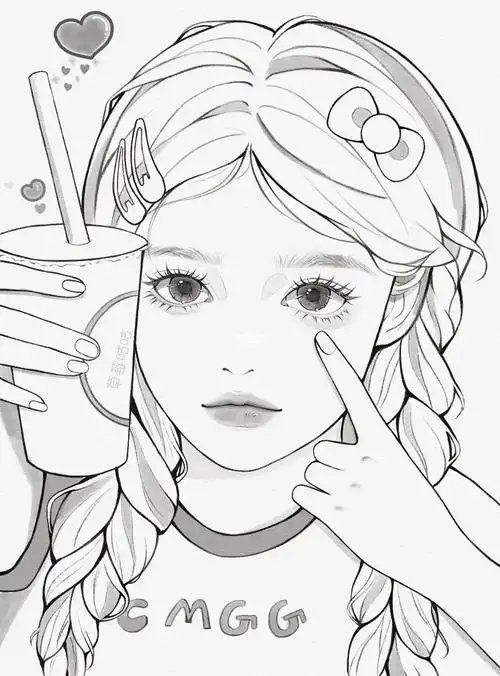 女生头像线稿练习