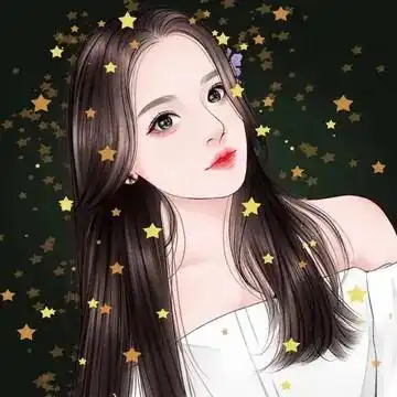 卡通淑女头像(第1)手绘眯眼遮脸花淑女图片女生头像小清新可爱淑女