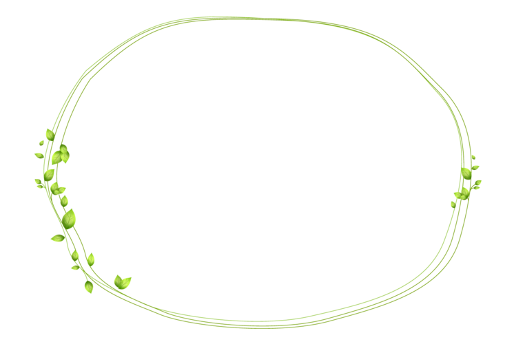 清新简约绿叶鲜花纹框边底纹边框