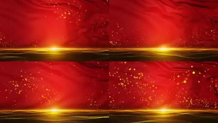 红色党政粒子丝绸新年晚会颁奖典礼背景_1920x1080_高清视频素材下载