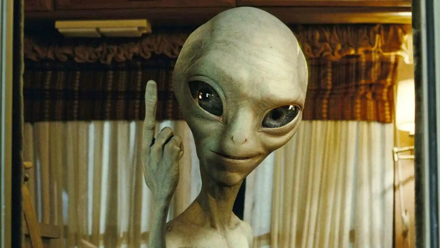 一部另类科幻片,深夜撞见大眼外星人,.