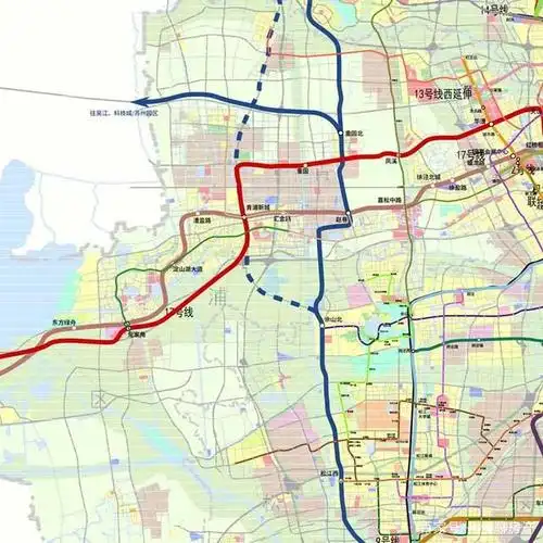 上海中大运量交通线网规划示意图