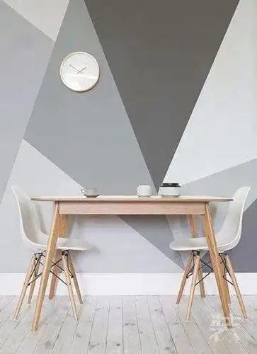 乳胶漆墙面几何图案色块装修效果