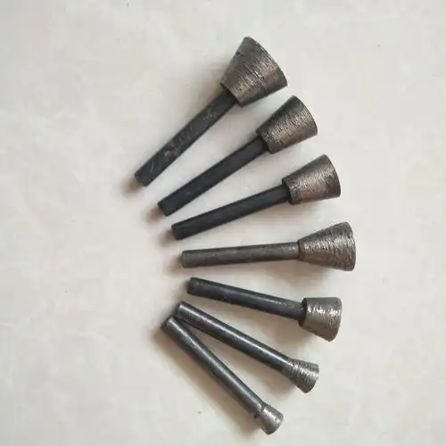 金刚石磨头柄6mm墓碑石材雕刻工具刻字浮雕v型打磨棒