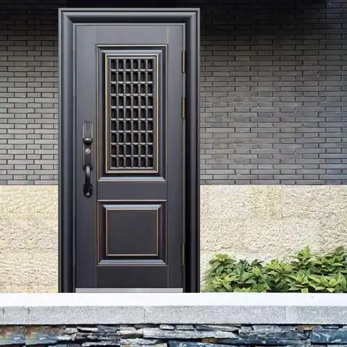 别墅带通风窗门中门国标甲级防盗门锌合金仿真铜进户门子母安全门