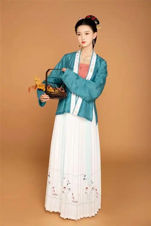 秋意阑珊宋制对襟百迭绣花蝴蝶花果提花汉服女装原创楠歌馆淘宝网