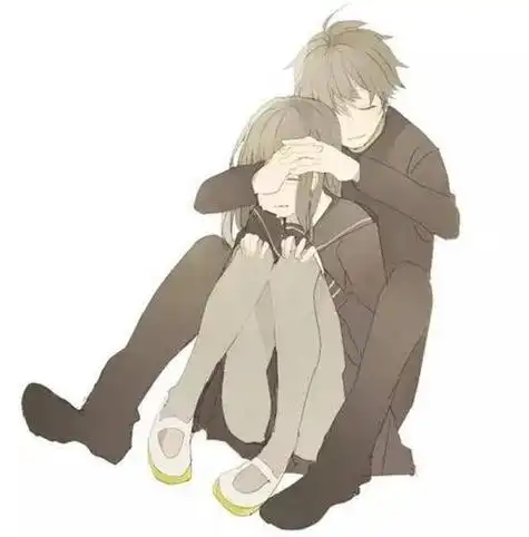 情侣头像男女拥抱动漫图片