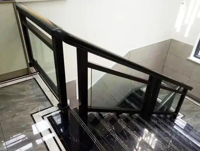 铝合金楼梯扶手室内阳台栏杆护栏中式铁艺纹楼梯玻璃扶手上门安装 一