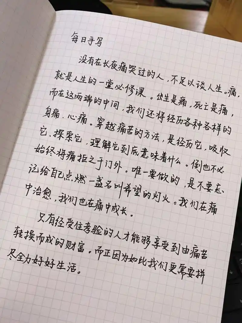 每日手写|董卿经典语录 没有在长夜痛哭过的人,不足以谈人生.