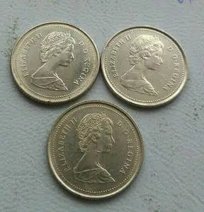 加拿大 青年女王头像 10分硬币 浅浮雕版 品相如图