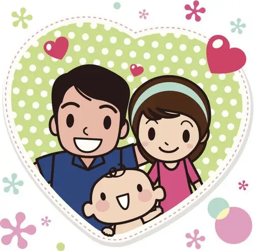 一家三口卡通图片