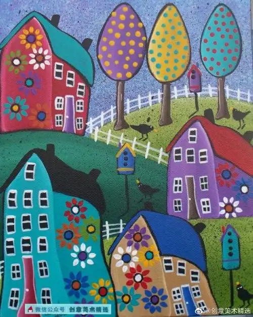 装饰画##色彩装饰画##儿童创意美术##创意美术##线描##儿童画##创意