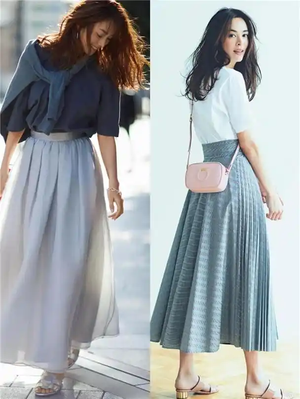 身高决定裙子的长度,不足158的适合过膝裙