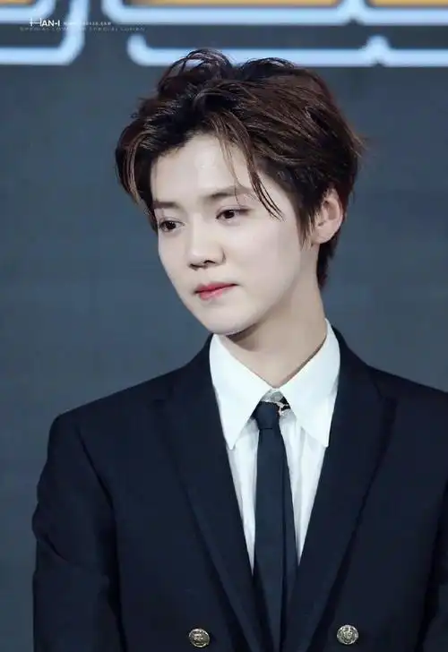 鹿晗黑色西装生图