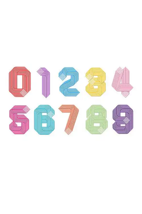 创意彩色的数字字体