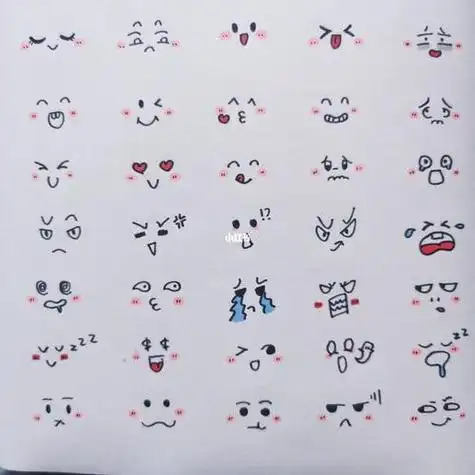 90简笔画可爱表情包附大图90打卡460简笔画表情包手帐绘画