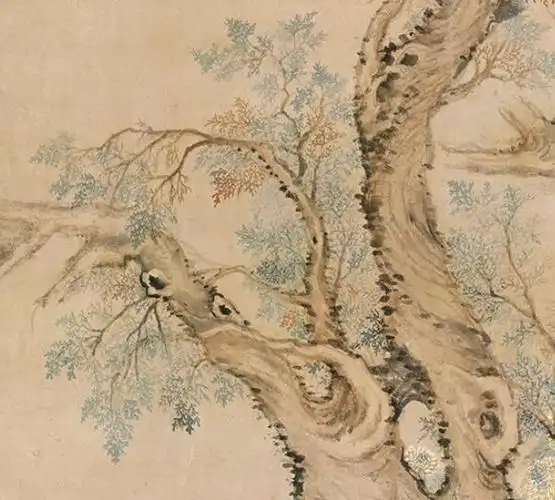 清邹一桂翠柏双喜图