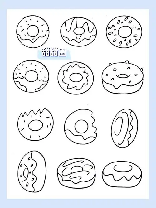 简笔画美食甜甜圈