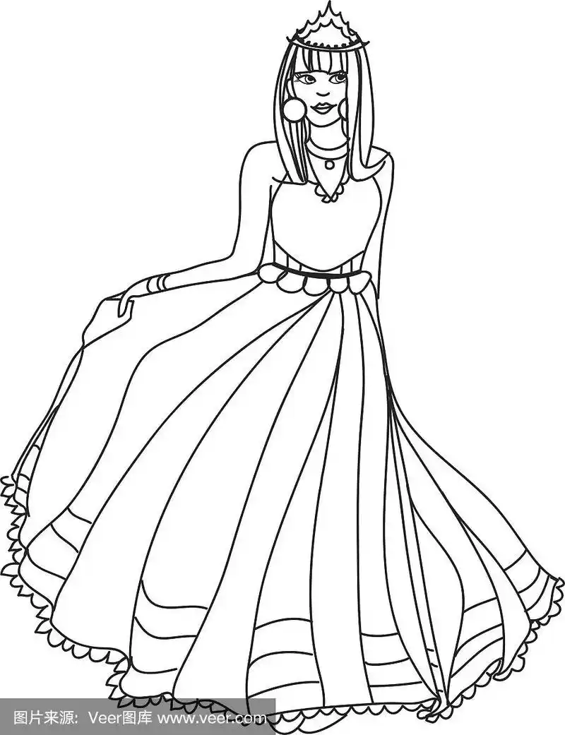 公主-涂色页的孩子