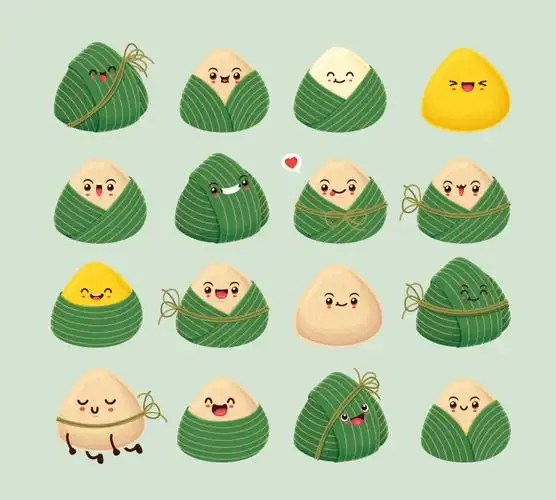 16个可爱的粽子矢量素材epspng