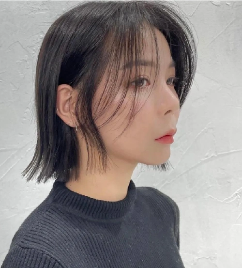 都市时尚一刀切bob 上班女生最新短发_波波发型 - 美发站