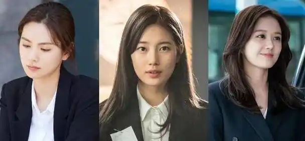 原创8位韩剧女主黑白套装造型连娃娃脸张娜拉都变酷帅