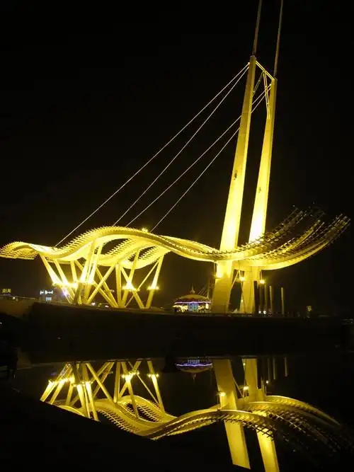 塘沽海河外滩夜景~ 一张流