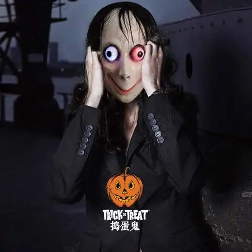 万圣节恐怖面具吓人鬼面具惊悚吓人逼真帅气小丑男剧本时骷髅npc8759