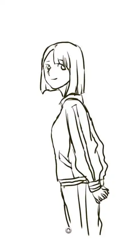 学生穿校服的简笔画