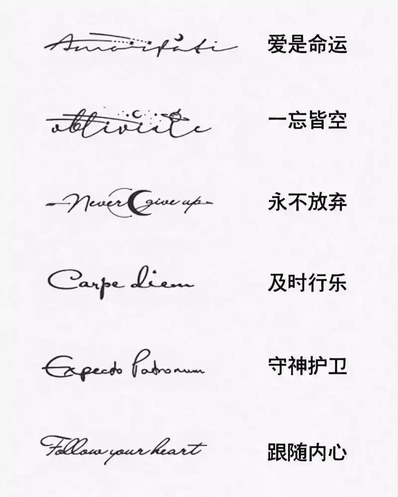 97想要英文字母纹身的看过来!