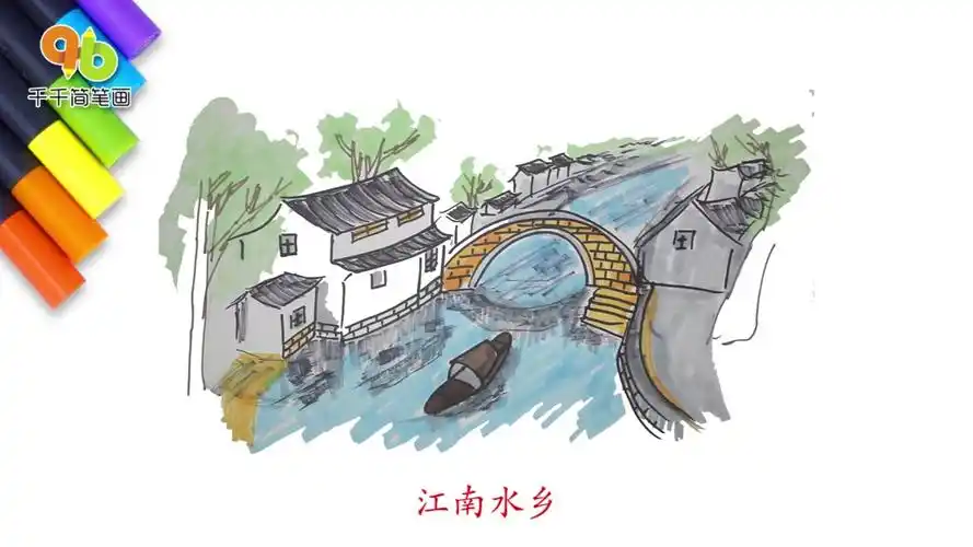 江南水乡儿童画江南好风景旧曾谙我们向往的地方
