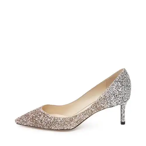 jimmychoo周仰杰romy60经典款渐变色亮片女士高跟鞋婚鞋时装凉鞋