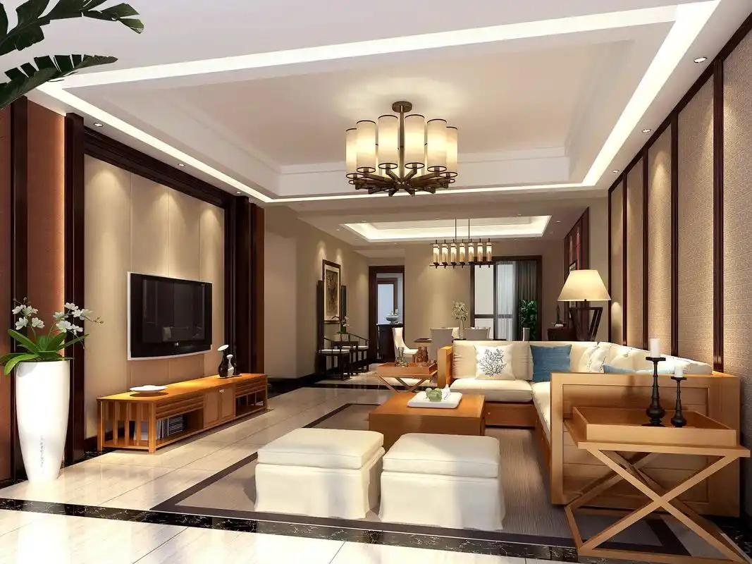 城南华府180㎡三居室新中式装修效果图