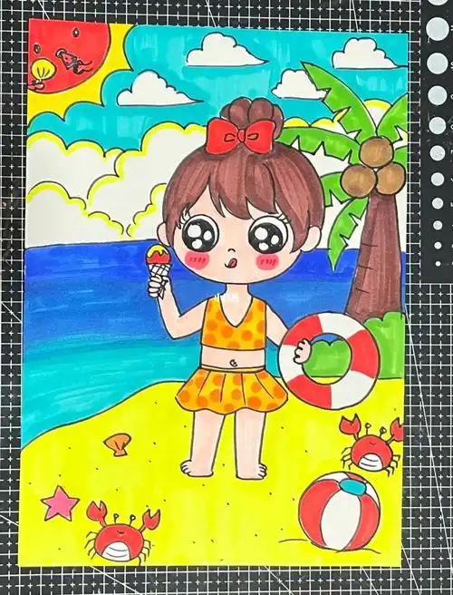 笔记灵感  #简笔画  #玩水  #画画  #创意美术  #儿童画