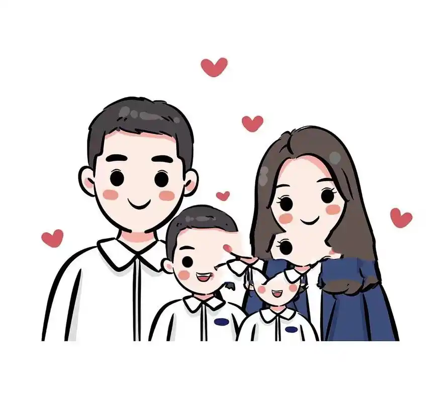 永远爱7815幸福可爱的一家人简笔画手绘头像 93好幸福的一家三