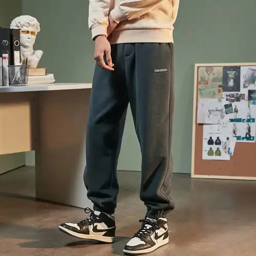 3件85折价1019元叠加优惠券唐狮秋冬新款男休闲裤摇粒绒宽松运动长裤