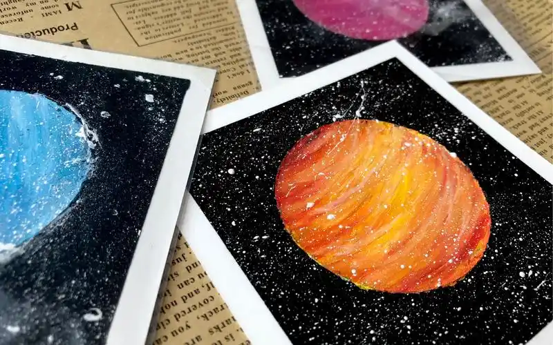 油画棒彩色星球速涂教程