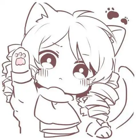 q版人物萌图双人简笔画