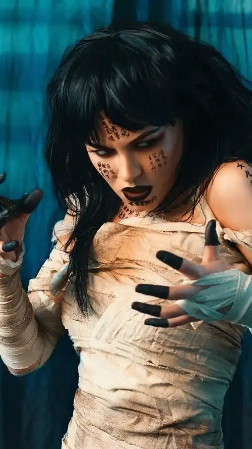 iphone 壁纸 女孩,木乃伊,纹身,恐怖