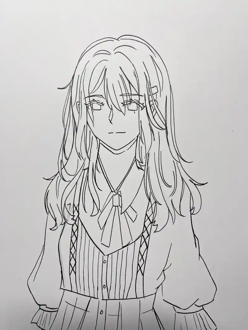 动漫绘画第一次尝试不临摹 自己原创人物希望大家能提些建议 - 抖音