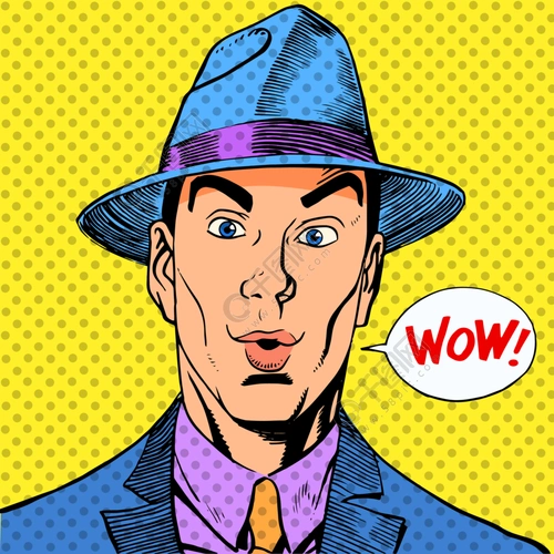 优雅滑稽的人戴着帽子的绅士惊讶的优雅滑稽的人在帽子复古风格的绅士