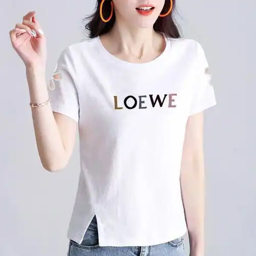 蕙茞纯棉短袖t恤女韩版镂空破洞时尚夏季百搭圆领上衣女装白色体恤潮