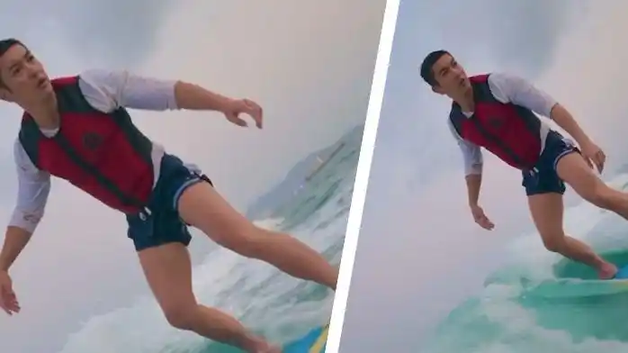 杜江晒玩冲浪视频,肌肉线条优越帅气逼人,网友直呼羡慕霍思燕