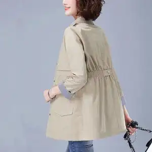 气质短款风衣女春秋小个子女装收腰上衣30-40岁洋气中年外套宽松