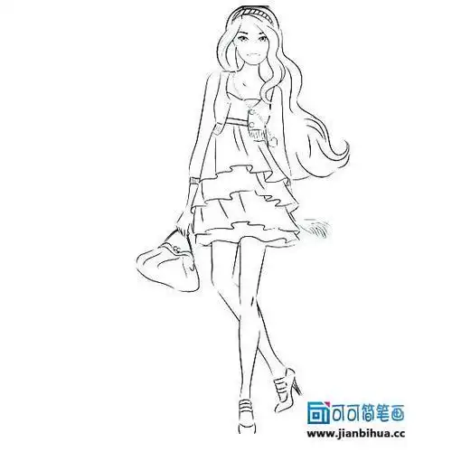 画女孩简笔画全身画女孩简笔画全身简单
