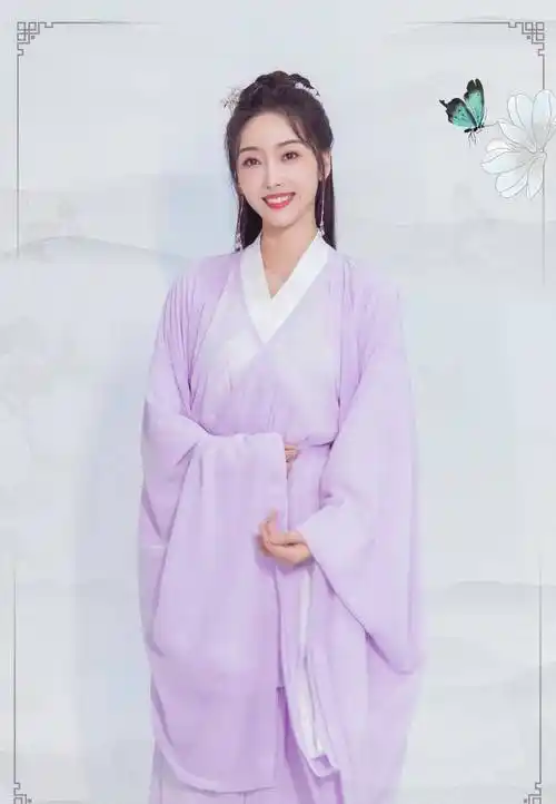 宣璐号召大家穿汉服踏青,一袭紫色古装超婉约,女神气质立现_造型_服饰