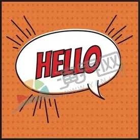 夏橙圆缀抽象艺术字设计hello