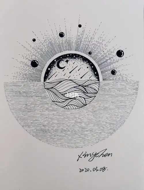 空灵点线面简笔画