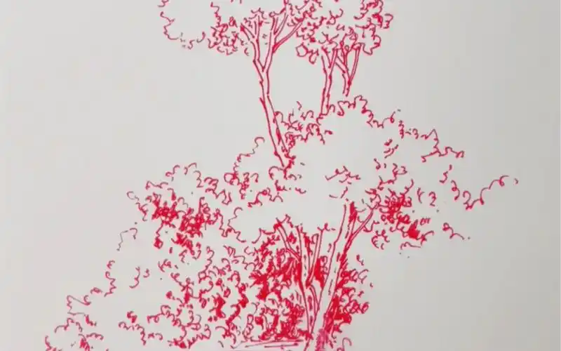 速写树丛的一种表达形式