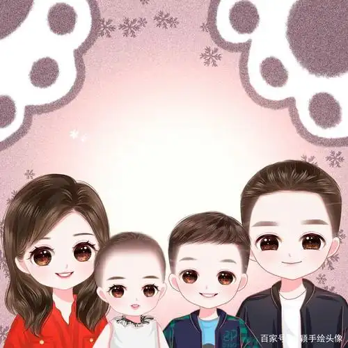 找到生活的乐趣,精致一家三口,四口,五口全家福头像